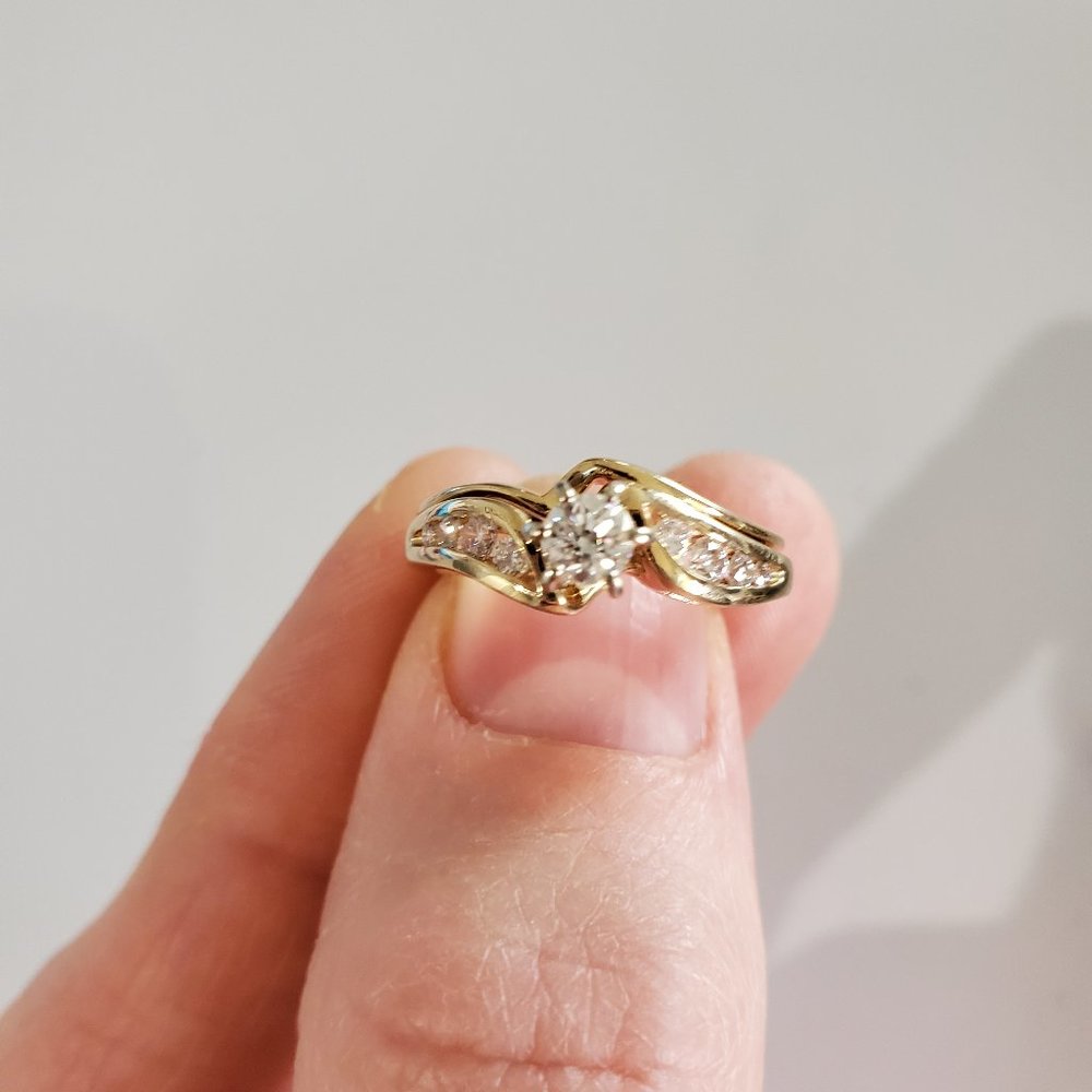 14k Genuine Diamond Wedding Ring set